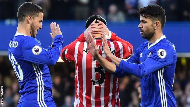 Eden Hazard and Diego Costa