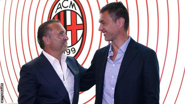 Gerry Cardinale, RedBird founder, and AC Milan technical director Paulo Maldini