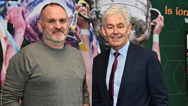 Donegal head coach Aidan O'Rourke and manager Paddy Carr