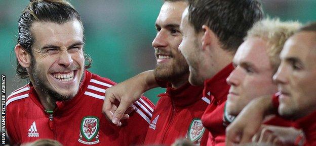 Gareth Bale with Wales team-mate Aaron Ramsey
