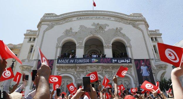 A reception for Ons Jabeur in Tunis in July