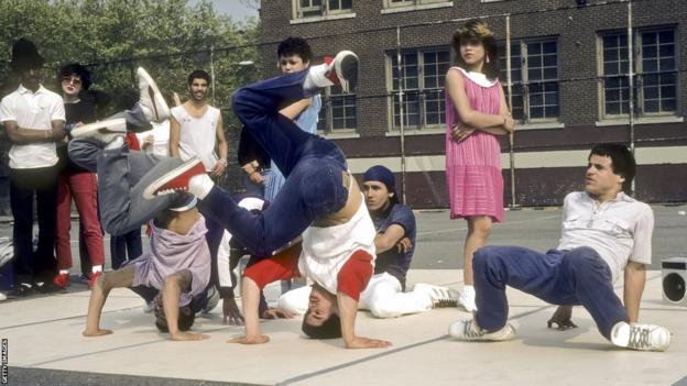 The Rock Steady Crew performing in New York in 1983