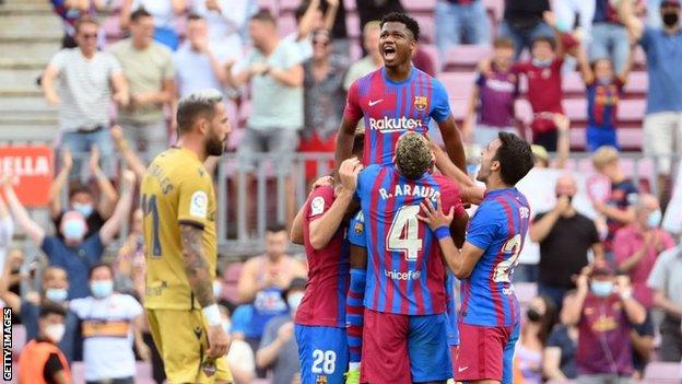 Barcelona 3-0 Levante: Teenager Ansu Fati scores on return from injury 2 Ansu Fati