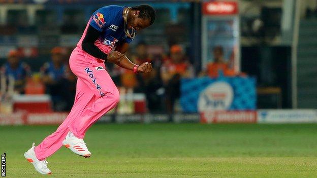 England and Rajasthan Royals bowler Jofra Archer