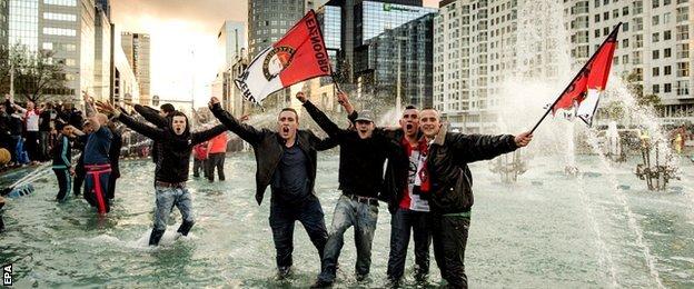 Feyenoord fans celebrate Dutch Cup success