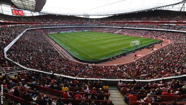 Emirates Stadium during a WSL match between Arsenal and Tottenham