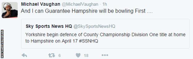 Michael Vaughan Tweet