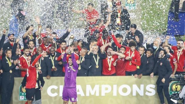 Al Ahly lift the African Champions League trophy