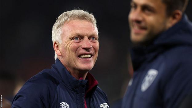 West Ham manager David Moyes celebrates