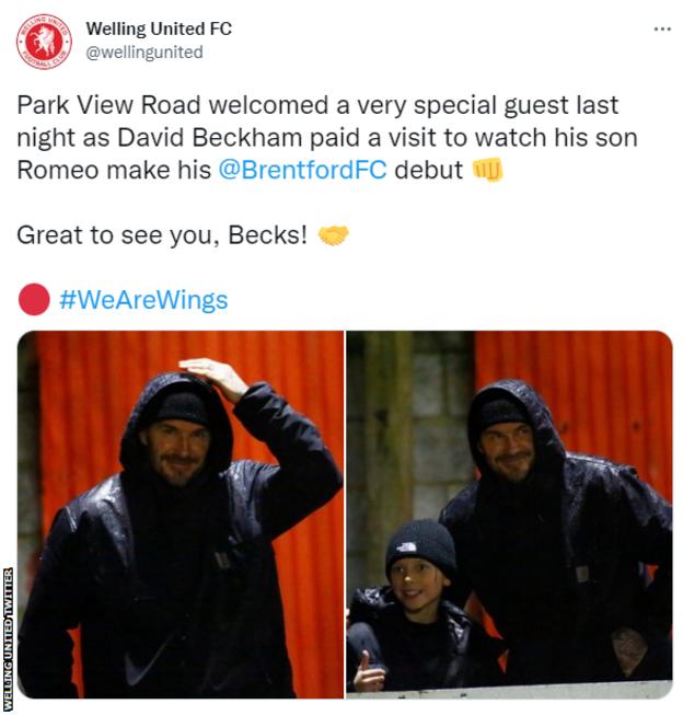 Welling United յ: "Park View Road ͹Ѻᢡͤ׹ з David Beckham ¹ͪ١¢ͧ Romeo ԴǡѺ Brentford FC 㨷龺س !