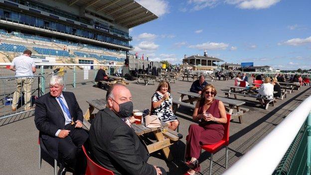 Racegoers at Doncaster