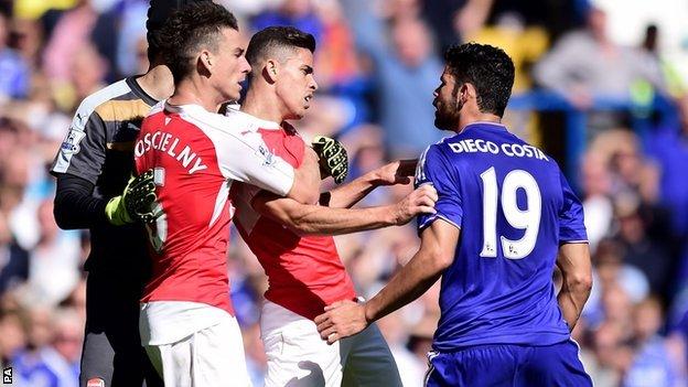 Diego Costa caused controversy in Chelsea's 2-0 win over Arsenal
