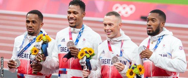 Britain's 4x100m relay team at the Tokyo Olympics