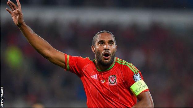 Ashley Williams in action for Wales