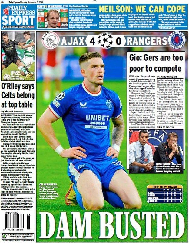 La dernière page du Scottish Daily Express sur 080922