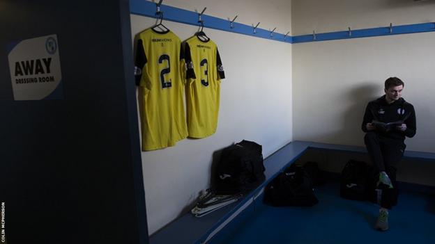 City defender Chris McKee in the away dressing-room prior to the match against Forfar Athletic