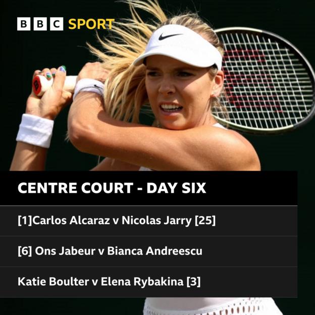 The order of play for Centre Court on Saturday at Wimbledon