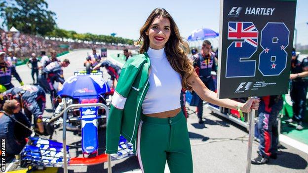 Grid girls at the Mexican Grand Prix