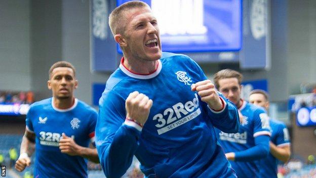 Rangers' John Lundstram celebrates