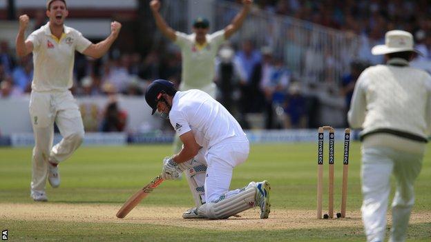 Alastair Cook is bowled