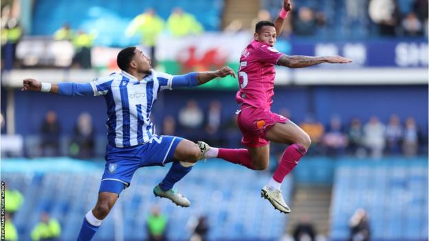 Sheffield Wednesday in action against Swansea City