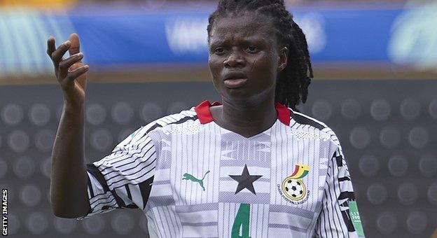Ghanas Rebecca Atinga reagerer under en U20-VM-kamp