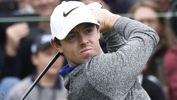 Rory McIlroy in third-round action