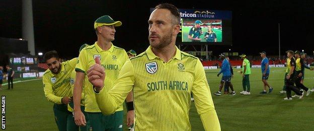 Captain Faf du Plessis after South Africa win the Twenty20 international