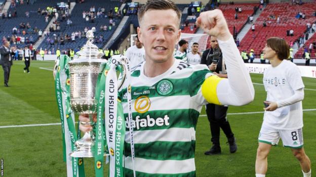 Callum McGregor with the Scottish Cup