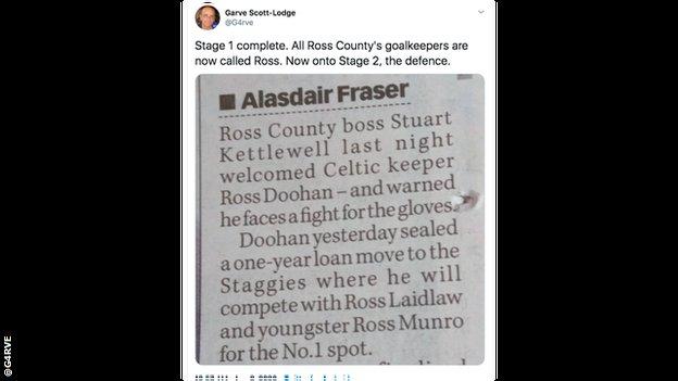Tweet about Ross County
