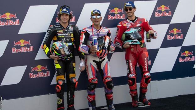 Marco Bezzecchi, Francesco Bagnaia and Jorge Martin