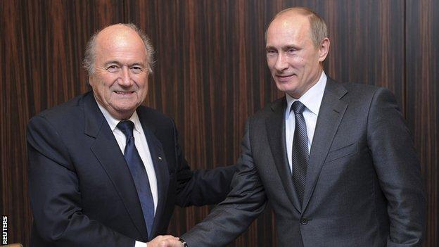 Fifa president Sepp Blatter (left) and Russia president Vladimir Putin