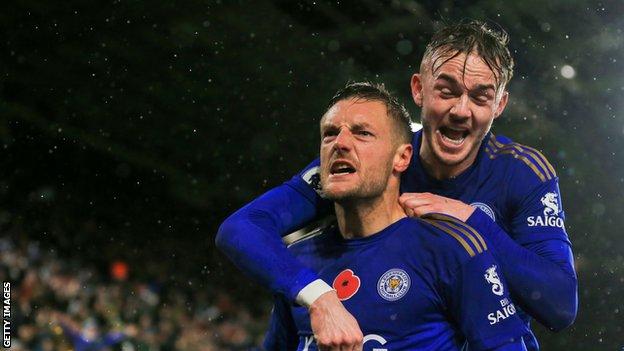Jamie Vardy (front) and James Maddison