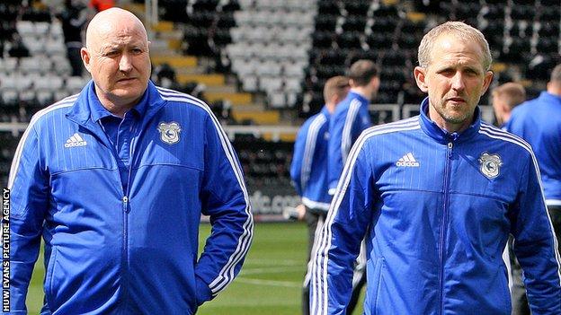 Russell Slade (left) with Paul Trollope