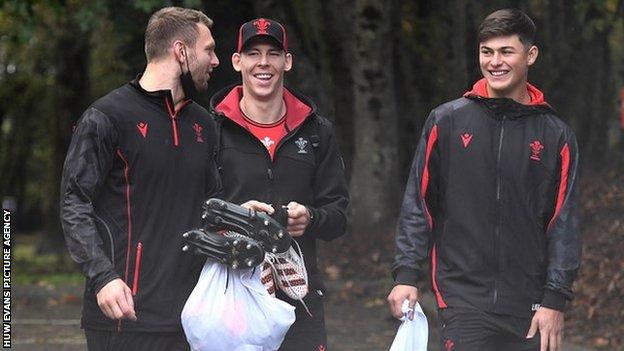 Dan Biggar (left), Liam Williams (centre) and Louis Rees-Zammit (right) missed Wales 54-16 defeat against New Zealand