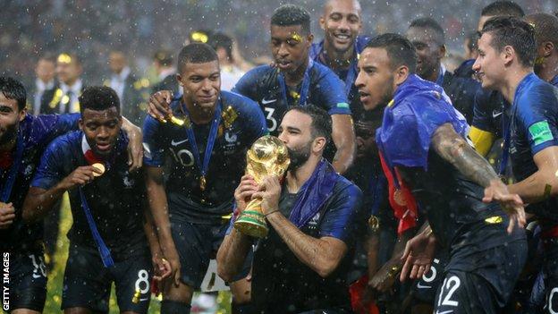 France with the World Cup trophy