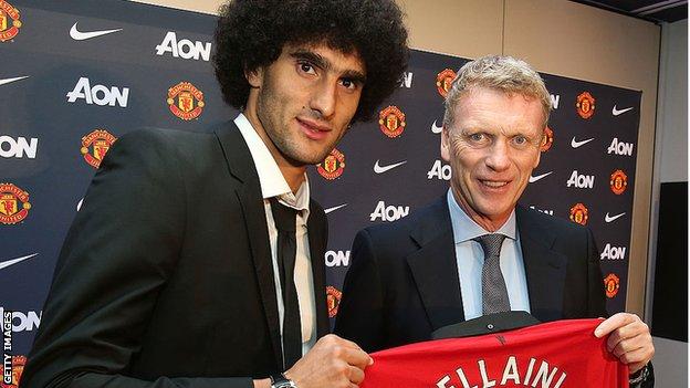 Marouane Fellaini and David Moyes