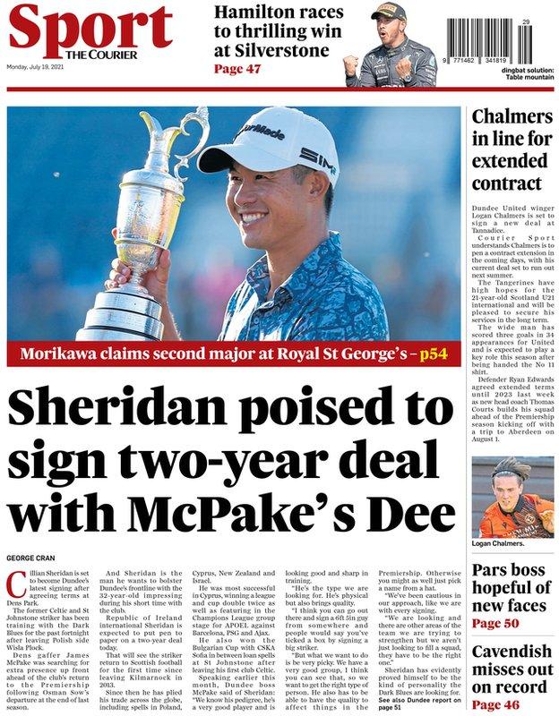The back page of the Courier on 190721