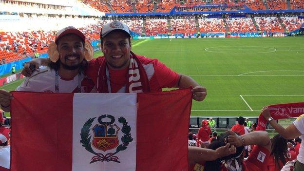 Peru fans Pedro and Alexis