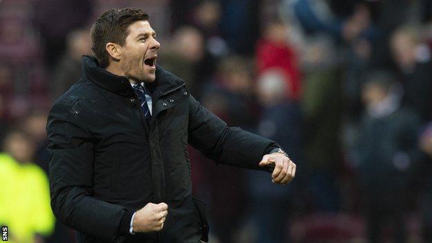 Rangers manager Steven Gerrard celebrates