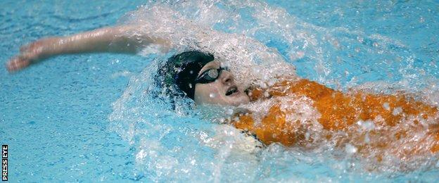 Danielle Hill won the women's 50m backstroke in Bangor on Friday