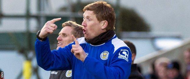 David Longwell coaches from the sidelines with St Mirren