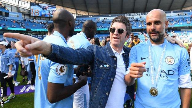 Noel Gallagher and Man City boss Pep Guardiola