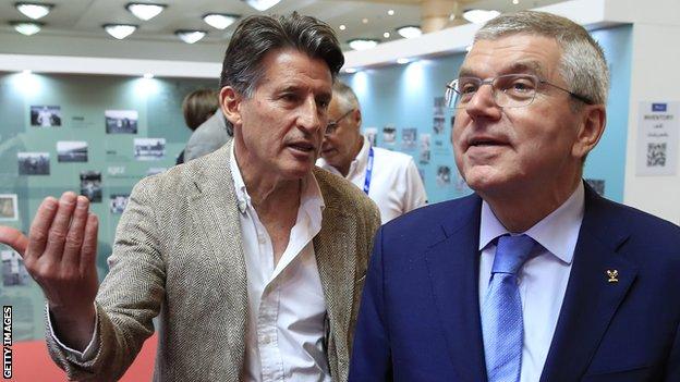 Lord Coe and Thomas Bach, President of the International Olympic Committee