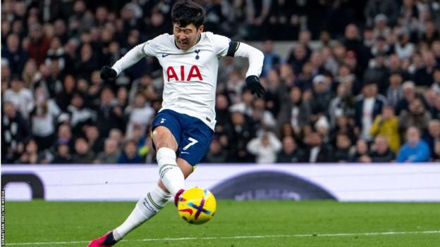 Son Heung-min scores a goal for Tottenham