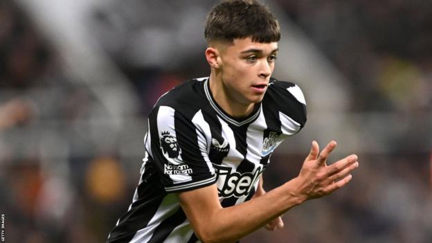 Lewis Miley playing for Newcastle