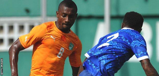 Salomon Kalou in action for Ivory Coast