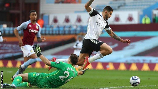 Aleksandar Mitrovic puts Fulham ahead against Aston Villa