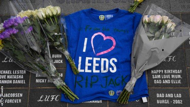 Tributes at Leeds United's Elland Road ground