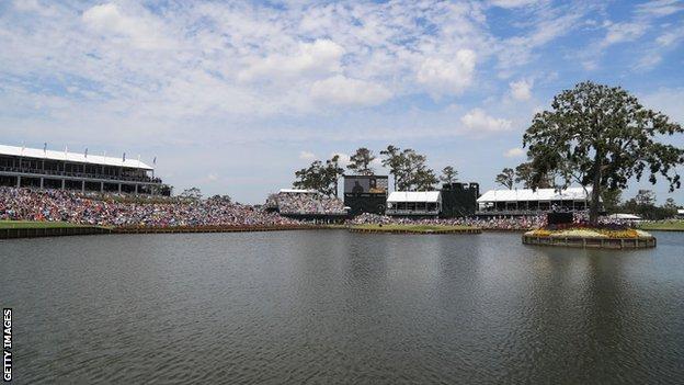 A general view of the 17th hole at Sawgrass